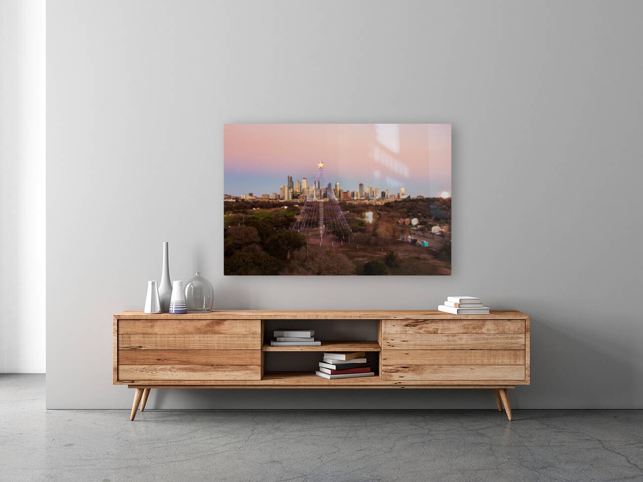 Cityscape of downtown Austin from the west in Zilker park 2025 Reproduction