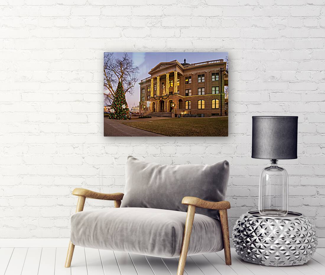 Entrance to Williamson County Courthouse in Georgetown TX Reproduction