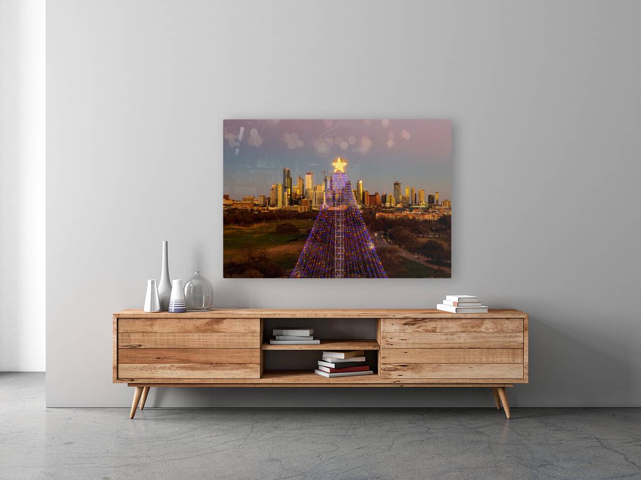 Cityscape of downtown Austin from the west in Zilker park 2025 Reproduction