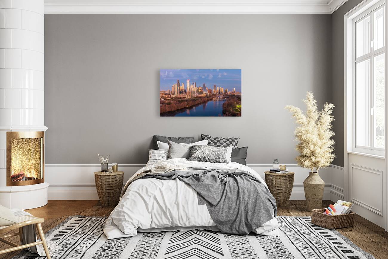 Cityscape of downtown Austin from the west in Zilker park 2025 Reproduction