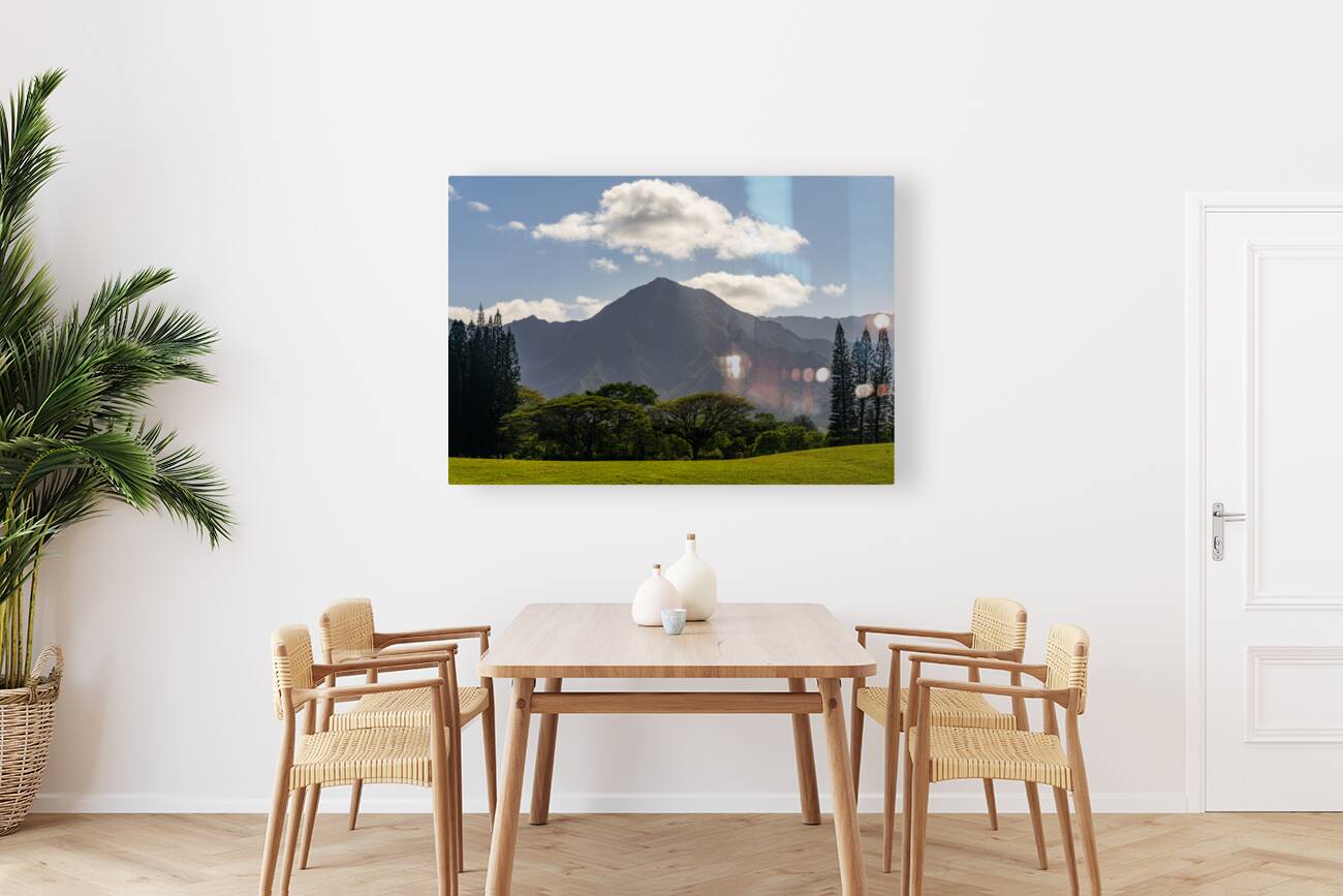 Princevilles stunning golf course with serene lake and mountain Reproduction