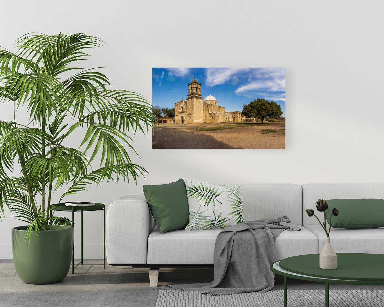 Entrance to the ornate San Jose mission church near San Antonio Reproduction