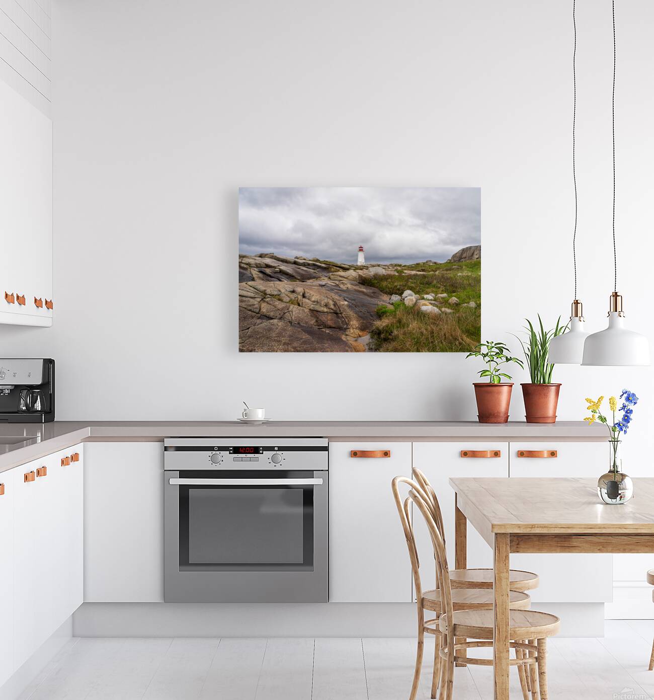 Famous Peggys Cove lightouse near Halifax in Nova Scotia Canada Reproduction