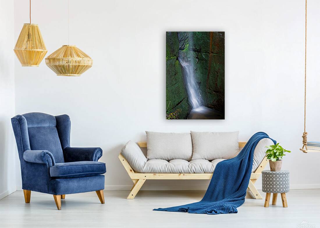 Floodlit waterfall in Shanklin Cline a tourist attraction on the Reproduction