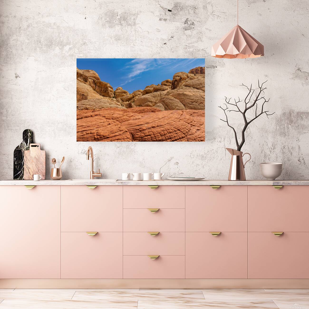 Sandstone formations on the Calico Tanks trail in Red Rock Canyo Reproduction