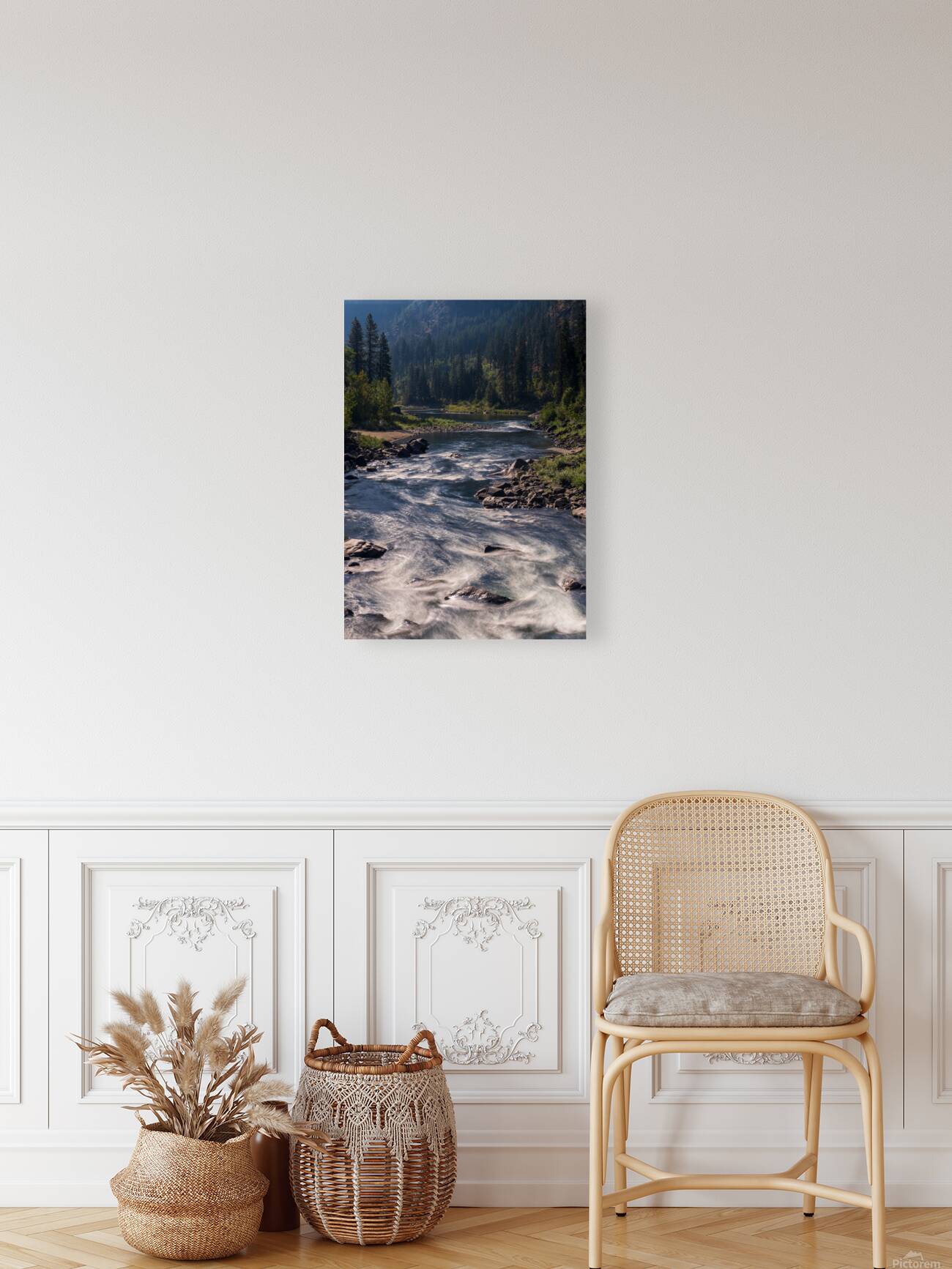 View from Tumwater Canyon pipeline bridge over Wenatchee River Reproduction