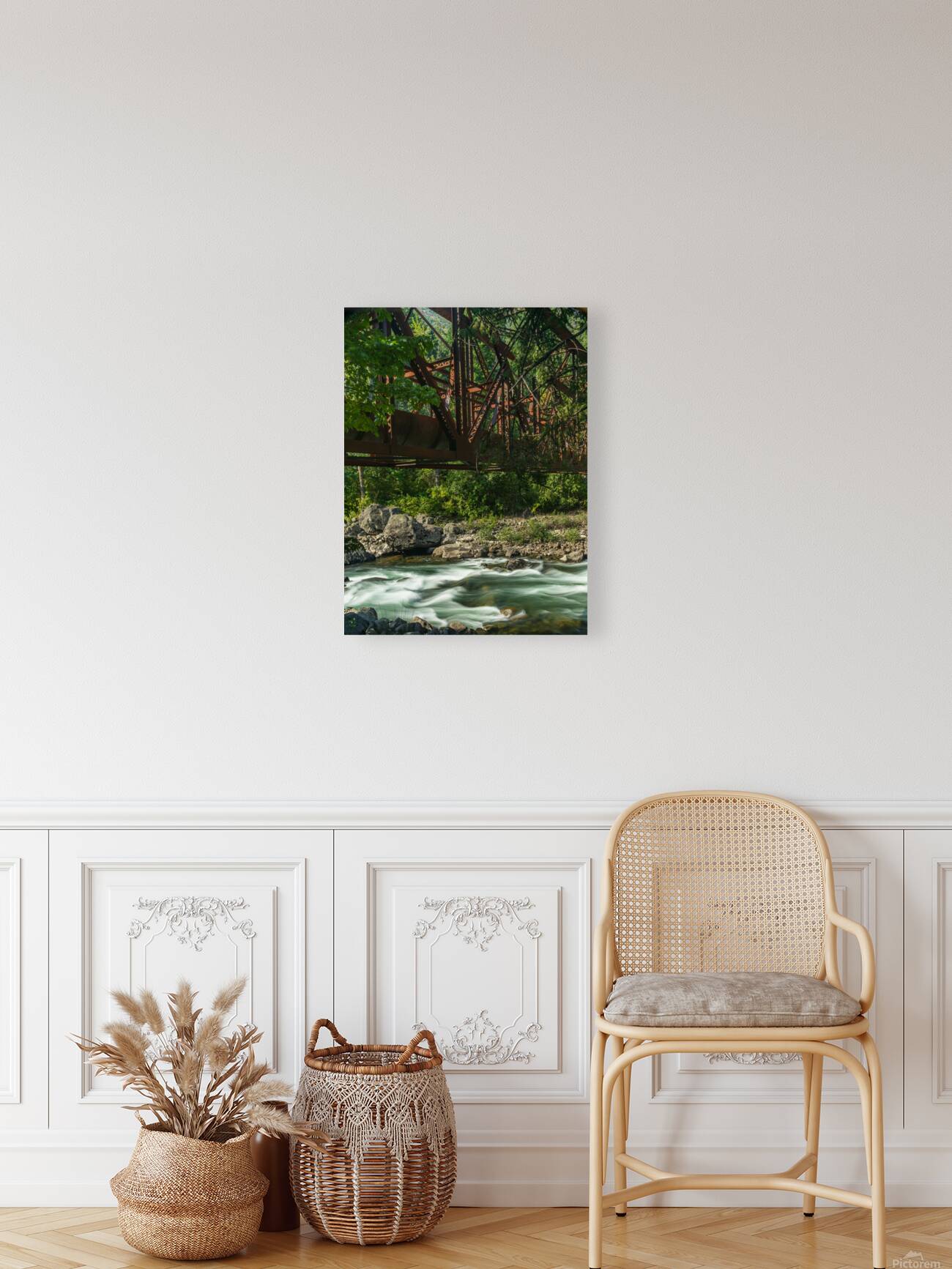 Tumwater Canyon pipeline bridge over Wenatchee River in Washingt Reproduction