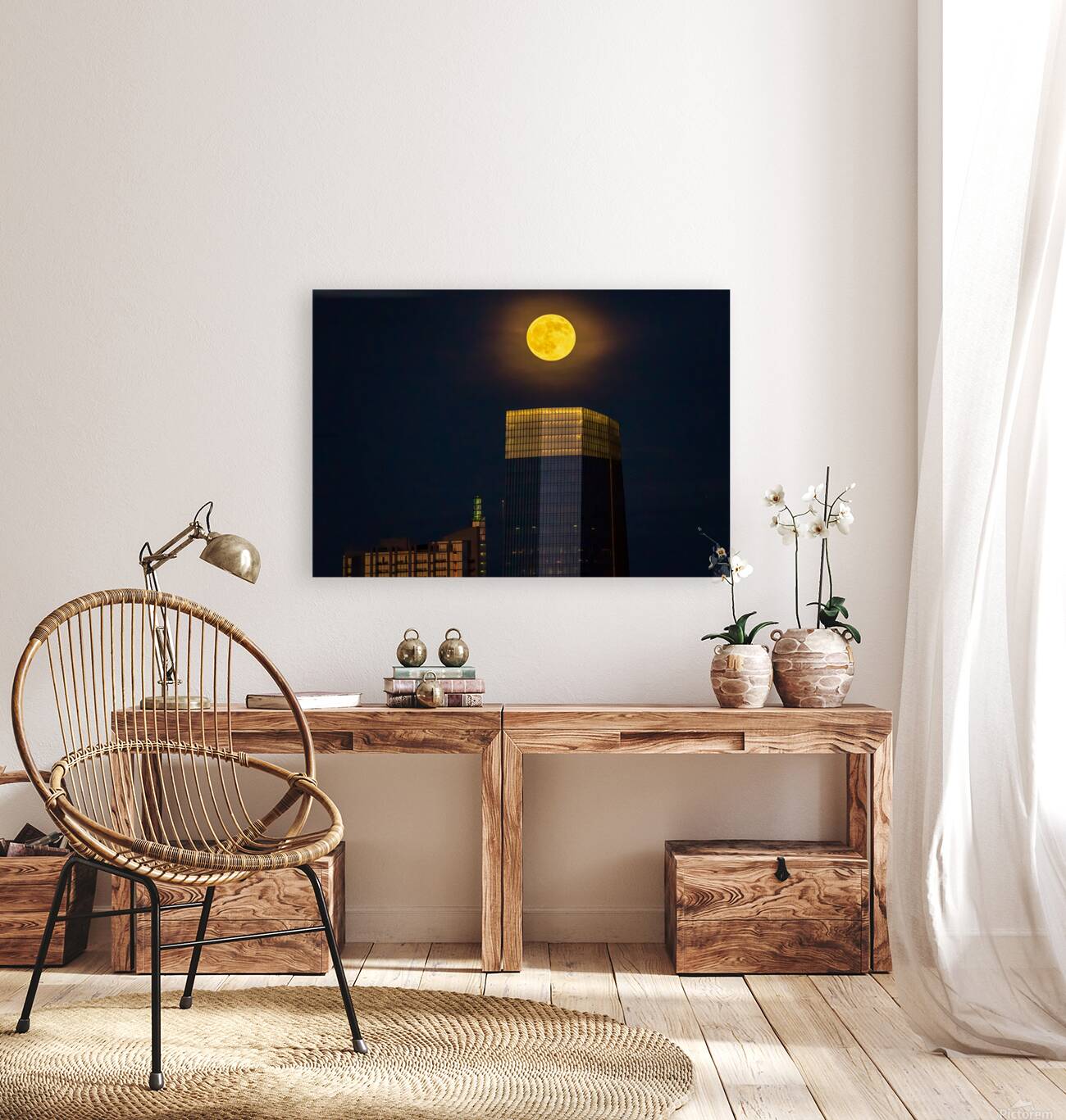 Harvest moon above sixth and Guadalupe apartment Austin Reproduction