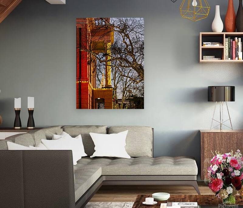 Sunset behind the Courthouse in Georgetown Texas Reproduction