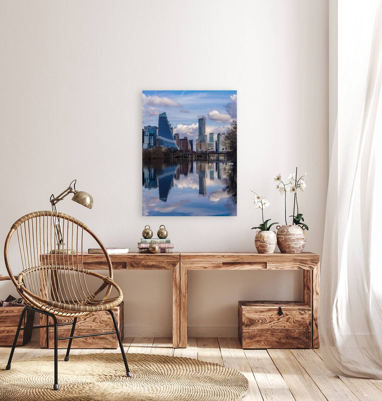 Vertical Portrait of Austin Skyline with the Sail and Waterline  Reproduction