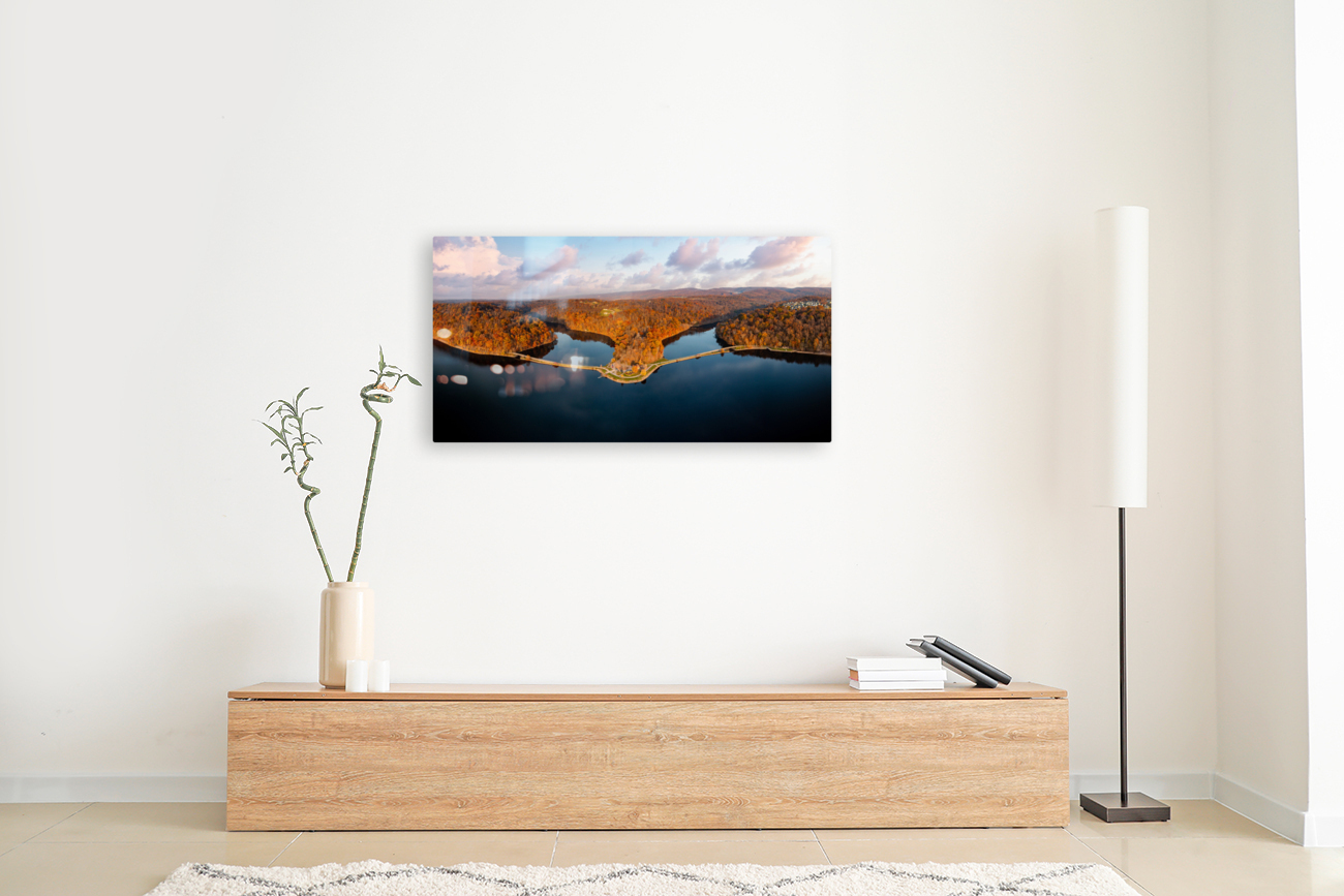 Aerial view of Cheat Lake Park near Morgantown Reproduction