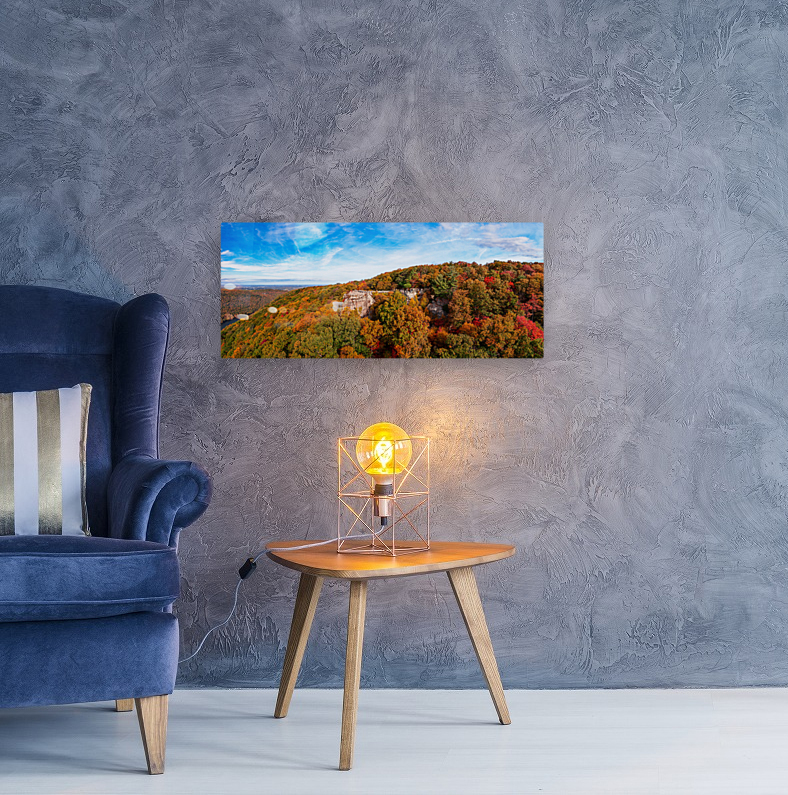 Coopers Rock state park overlook panorama with fall colors Reproduction