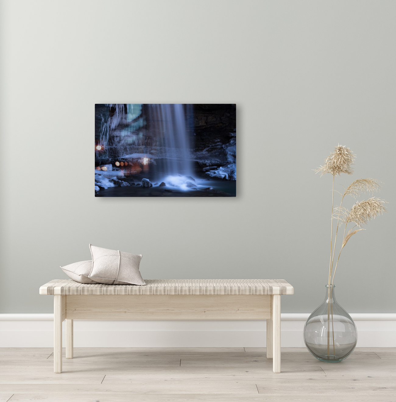 Cool Cucumber Falls detail in winter Reproduction