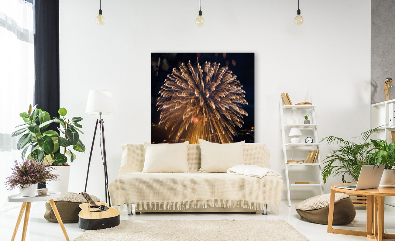 Abstract image of  fireworks over Pittsburgh Reproduction