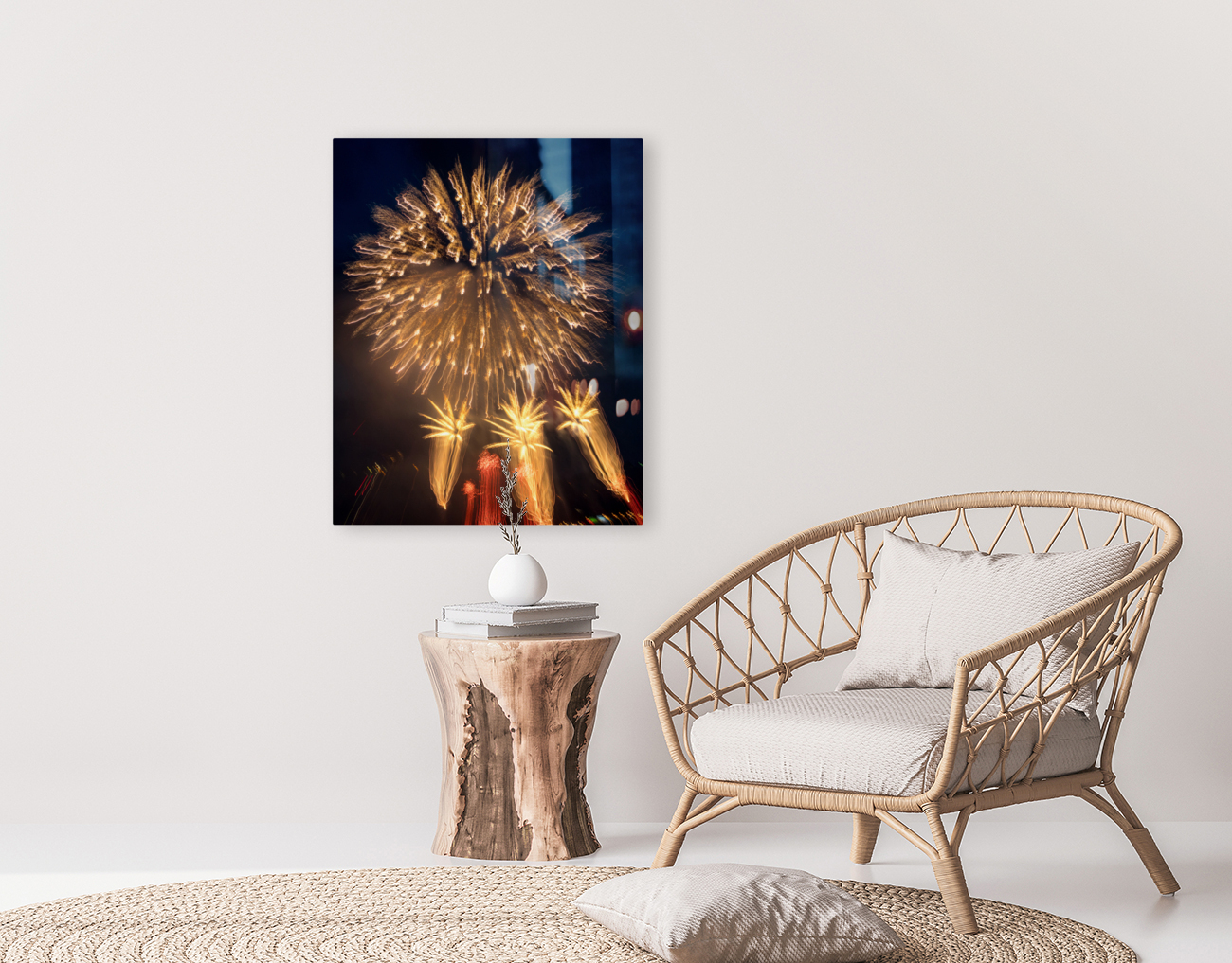 Abstract fireworks over Pittsburgh Reproduction