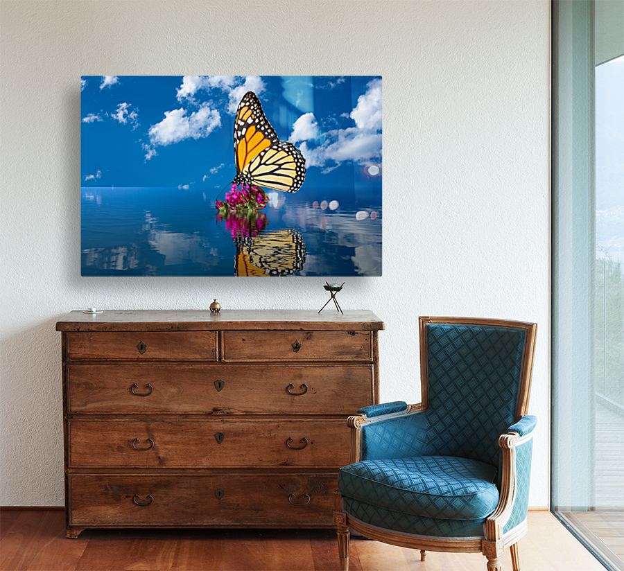 Sea level rise flooding the flowers for butterfly Reproduction