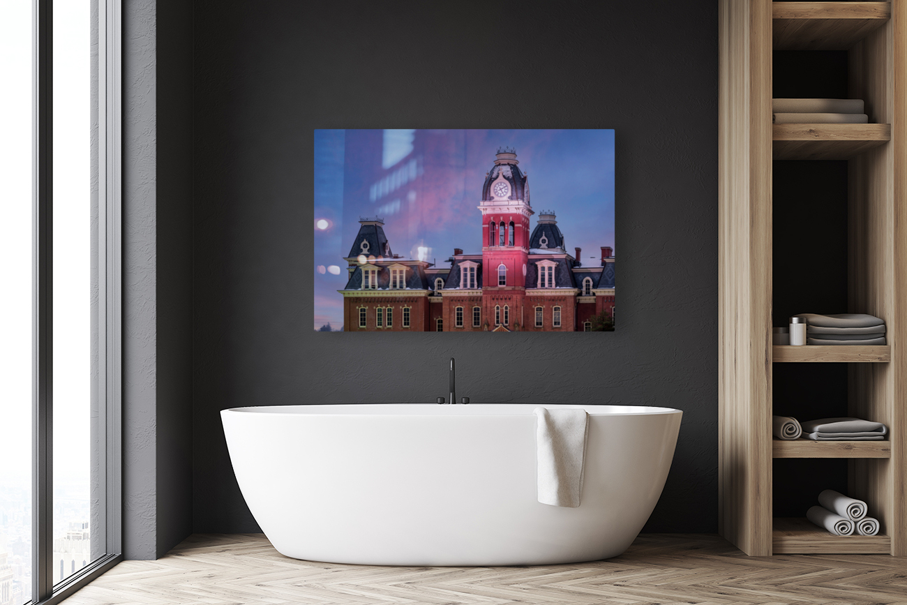 Clock Tower of Woodburn Hall at West Virginia University Reproduction