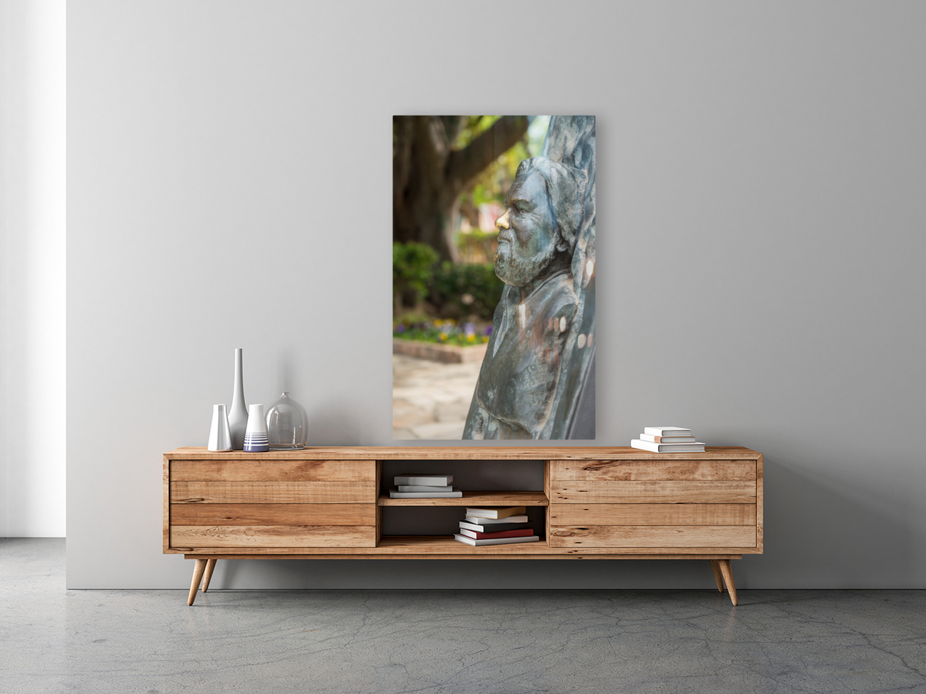 Statue of bust of Gerald Durrell in Corfu Reproduction