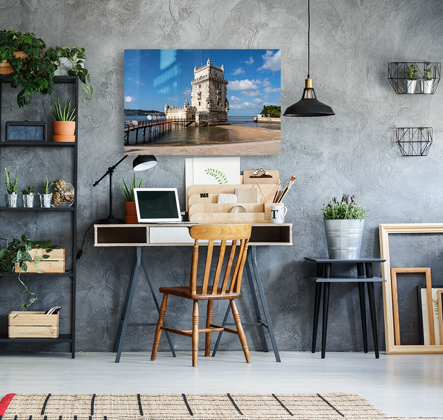 Panorama of the Tower of Belem near Lisbon Reproduction