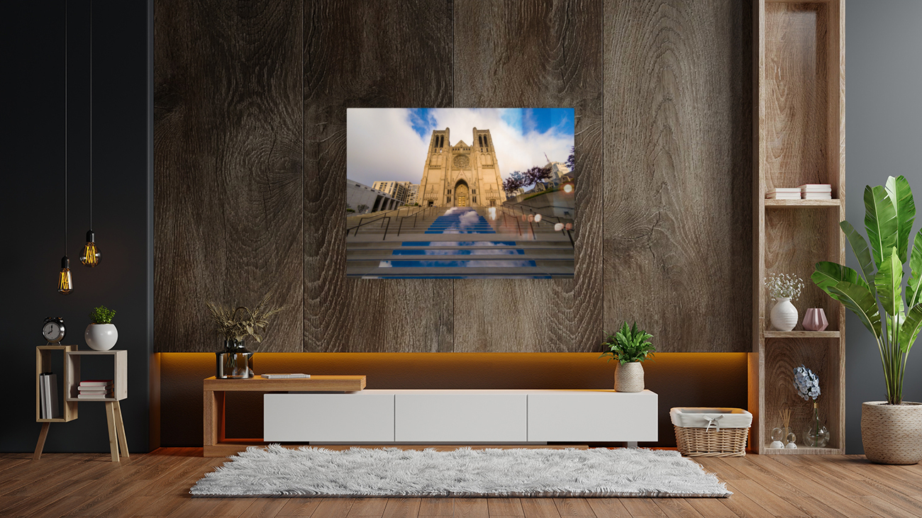 Entrance steps up to Grace Catholic Cathedral Reproduction