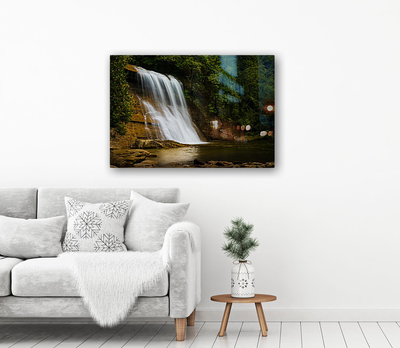 Silver Run falls waterfall near Cashiers NC Reproduction
