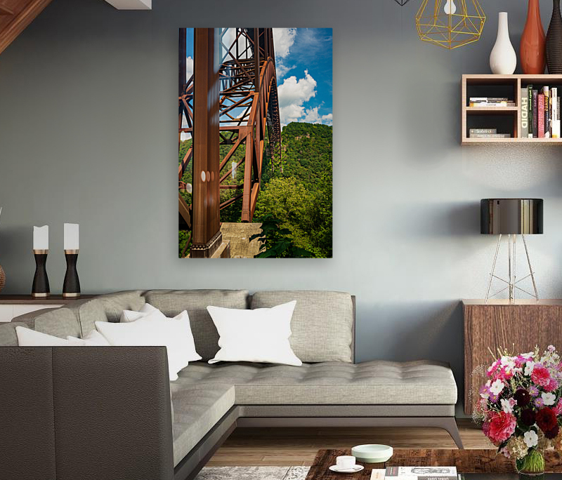 Metal structure of the New River Gorge Bridge Reproduction