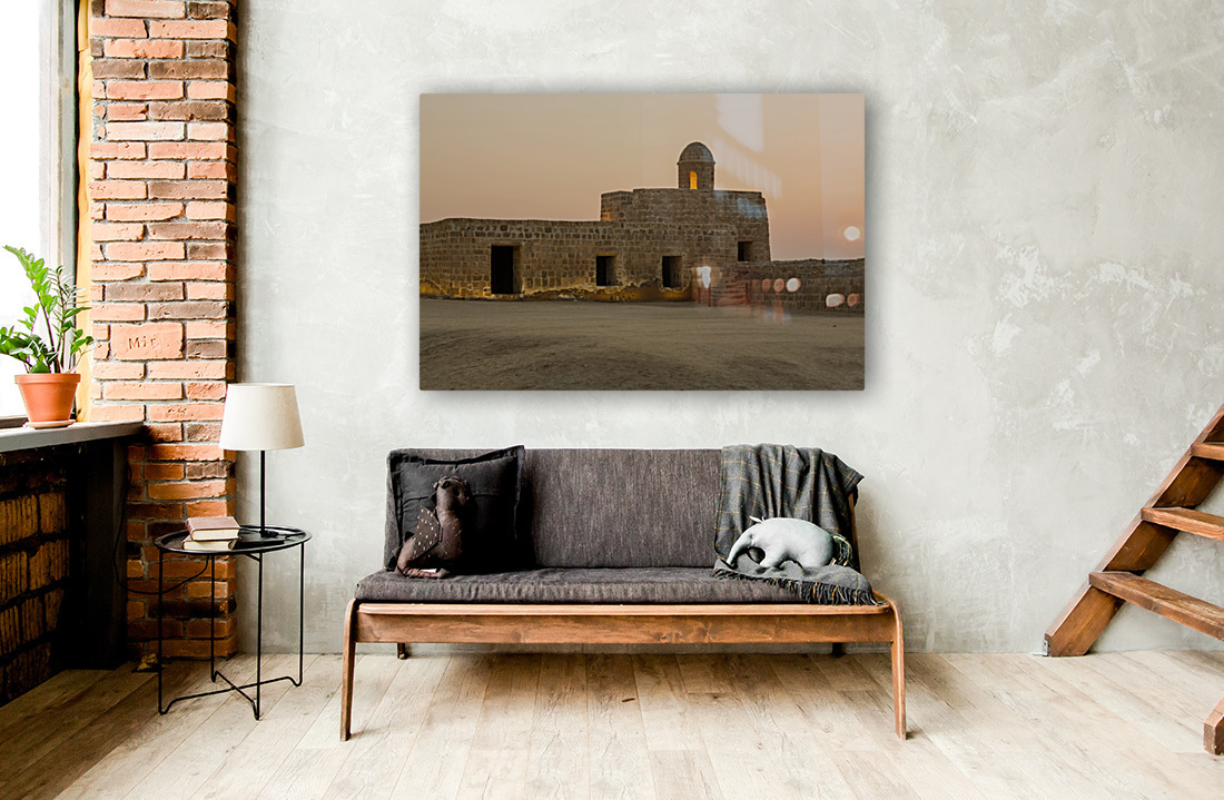 Old Bahrain Fort at Seef at sunset Reproduction