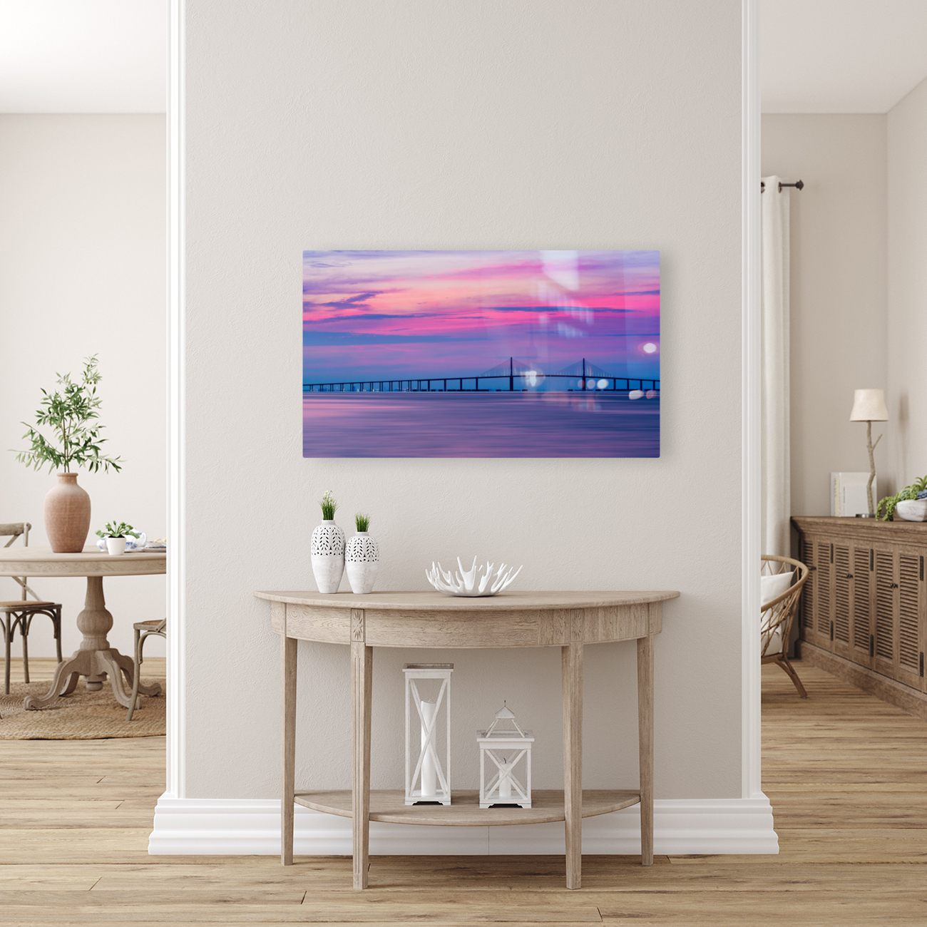 Sunshine Skyway Bridge at dawn Reproduction