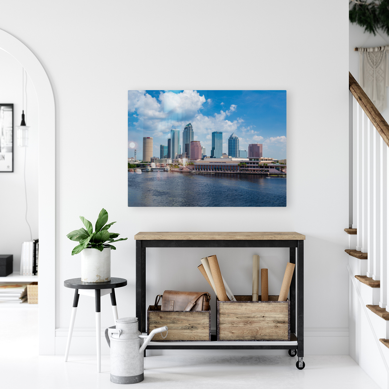 City skyline of Tampa Florida during the day Reproduction