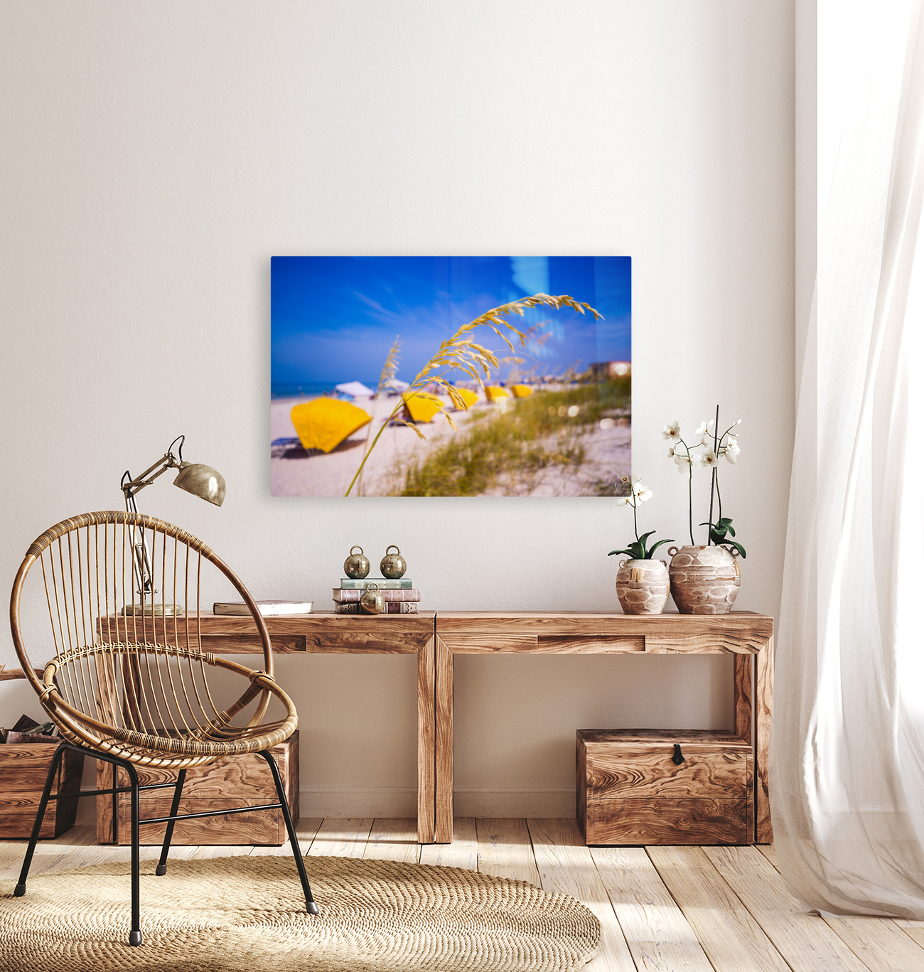Madiera Beach and sea oats in Florida Reproduction
