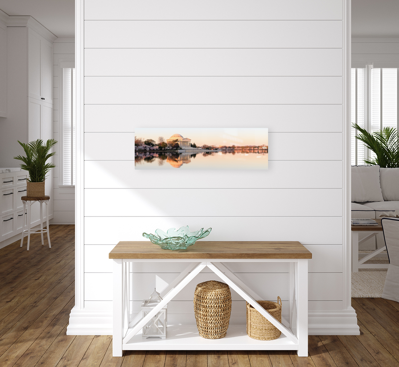 Broad panorama of beautiful early morning Jefferson Memorial Reproduction