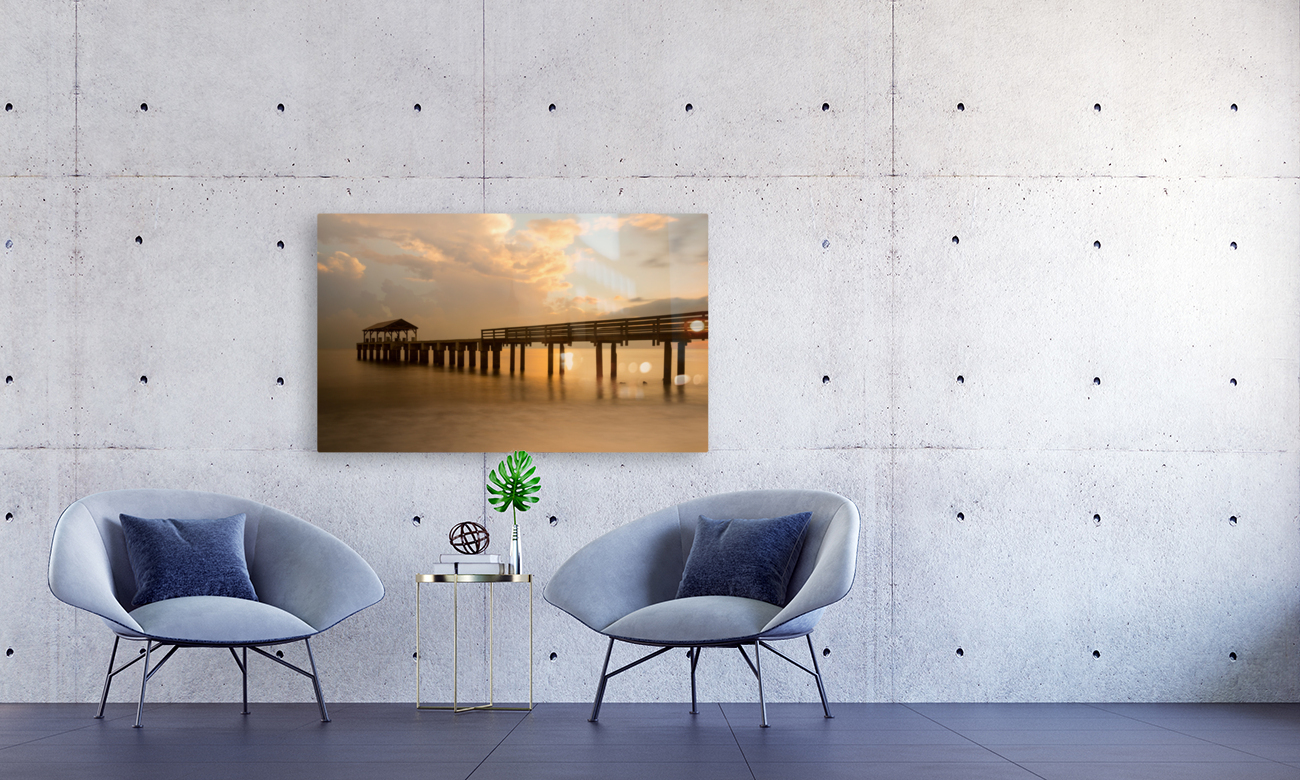 Long exposure Waimea Pier Kauai Reproduction