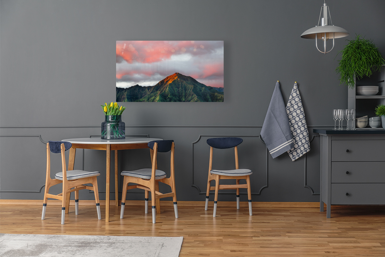 Panorama of Hanalei on island of Kauai Reproduction