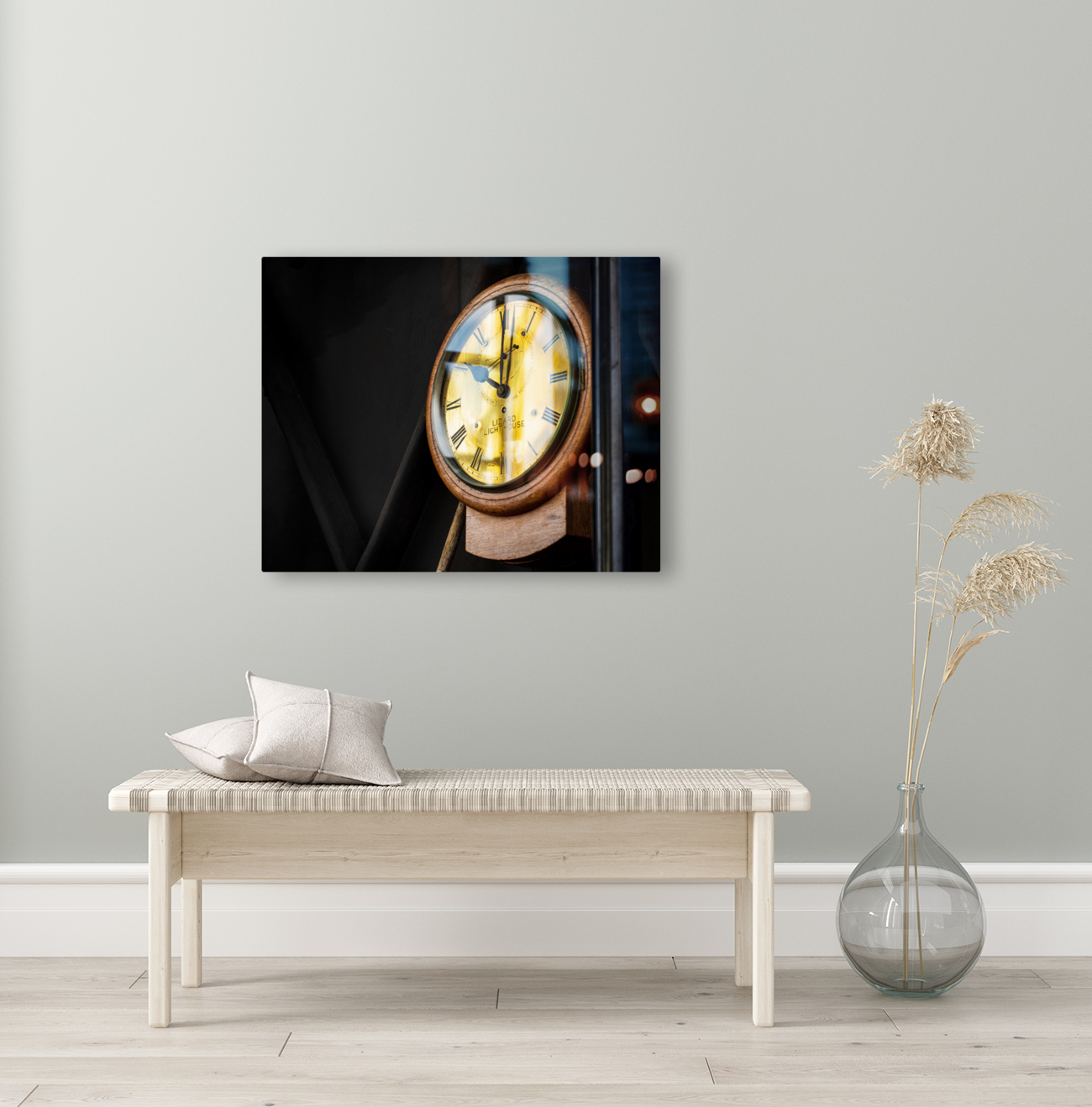 Detail of lighthouse keepers clock at Lizard in Cornwall Reproduction