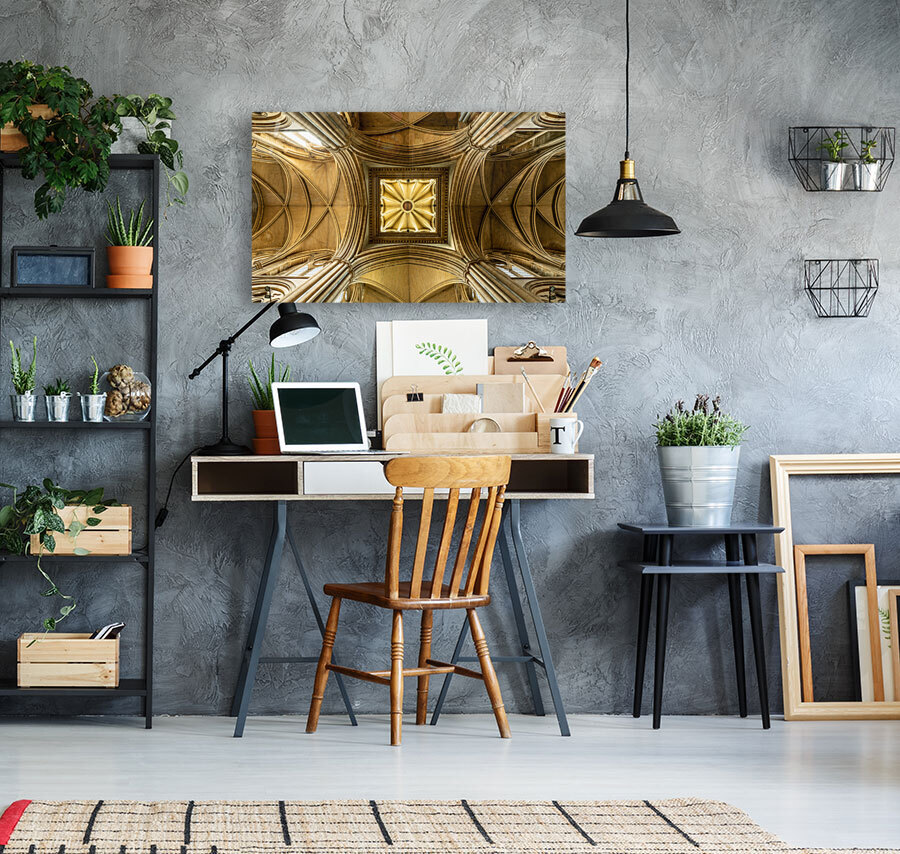Detail of roof in Truro cathedral in Cornwall Reproduction