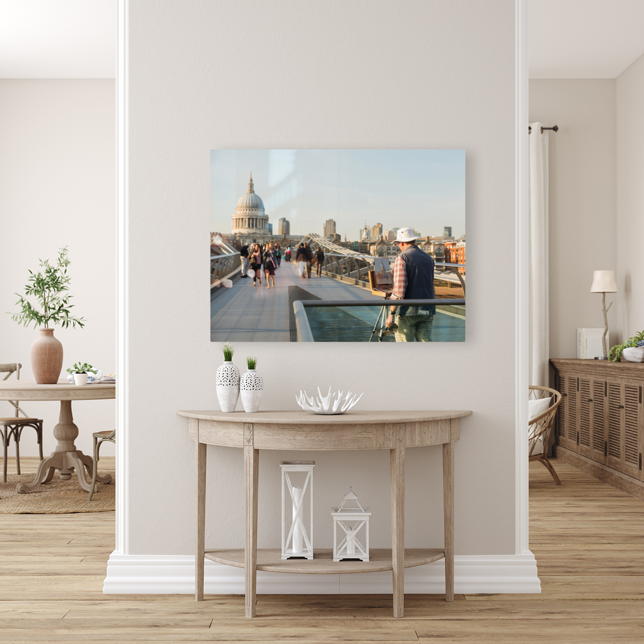 St Pauls Cathedral Church London Millenium Bridge Reproduction