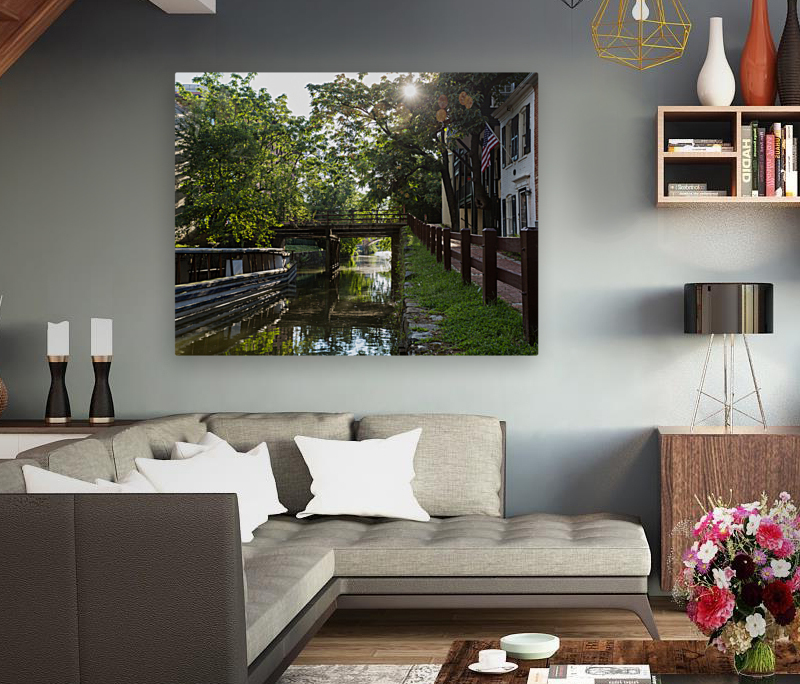 Wooden bridge on the old canal in Georgetown Washington DC Reproduction