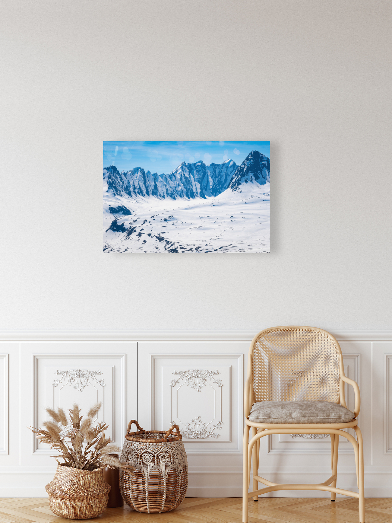 Majestic mountains of Thompson Pass rise over trees Reproduction