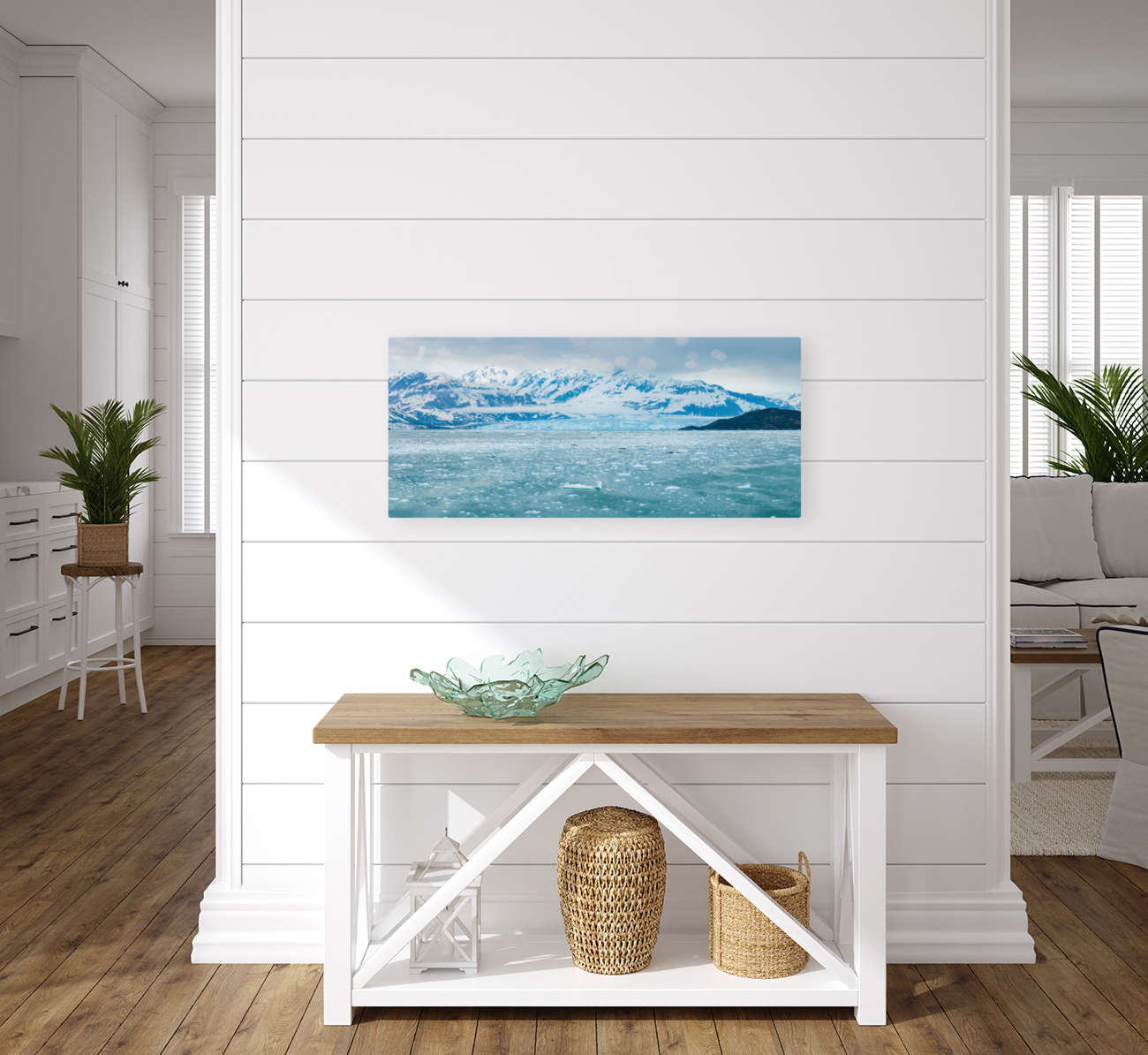 The Hubbard glacier near Valdez in Alaska on cloudy day Reproduction