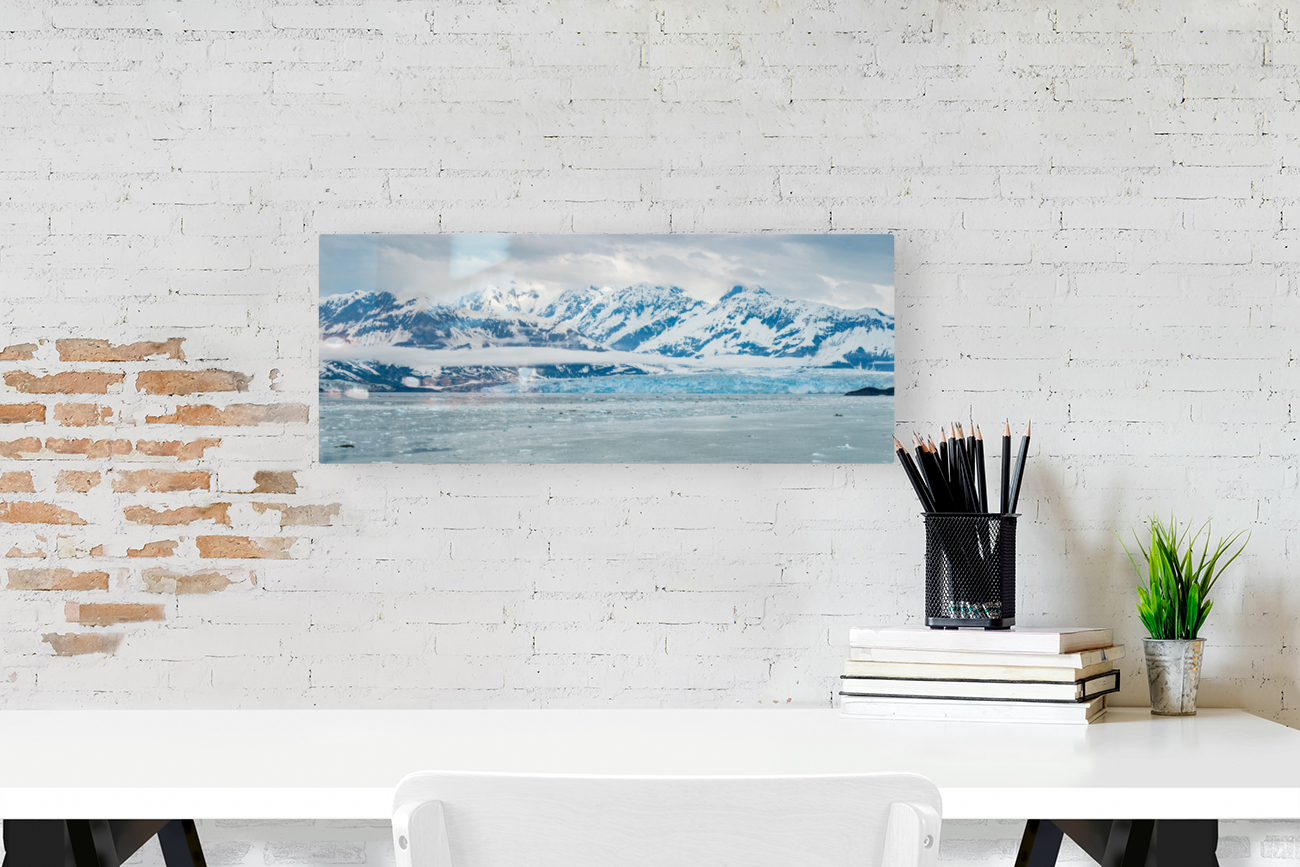 The Hubbard glacier near Valdez in Alaska on cloudy day Reproduction