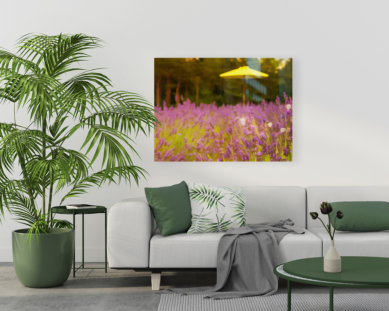 Pastel drawing of lavender plants in blossom Reproduction