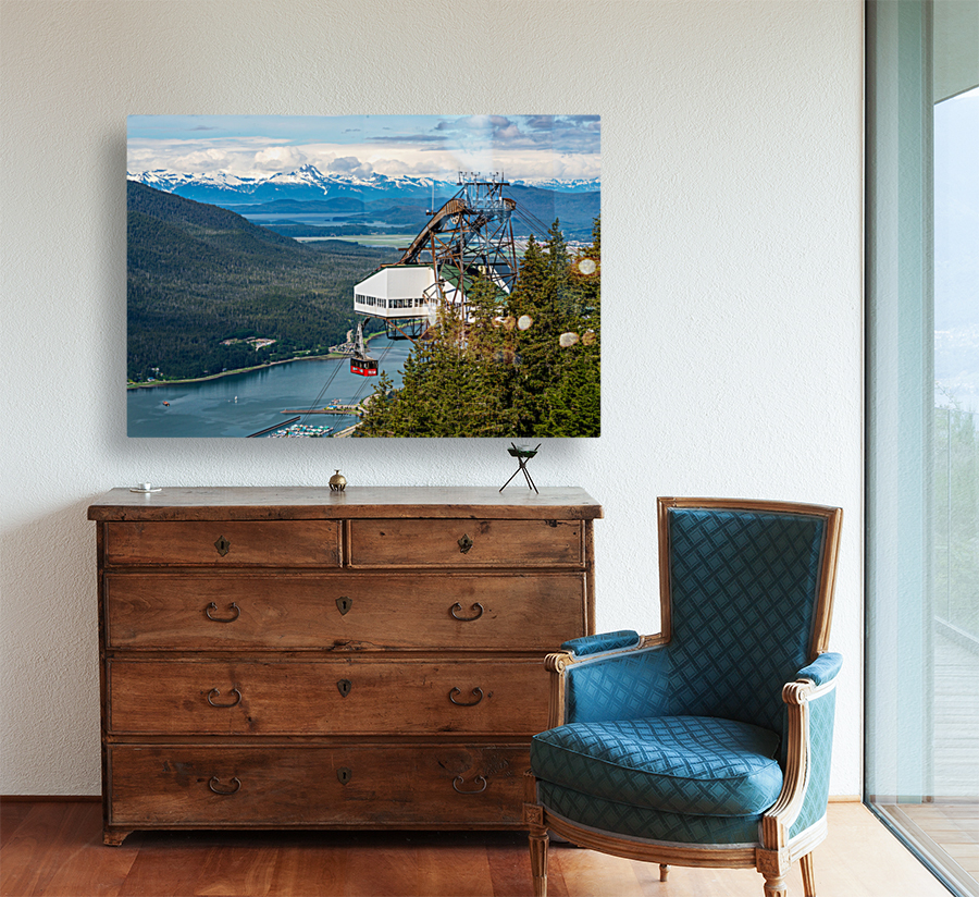 GoldBelt tram suspended above the city of Juneau Alaska Reproduction