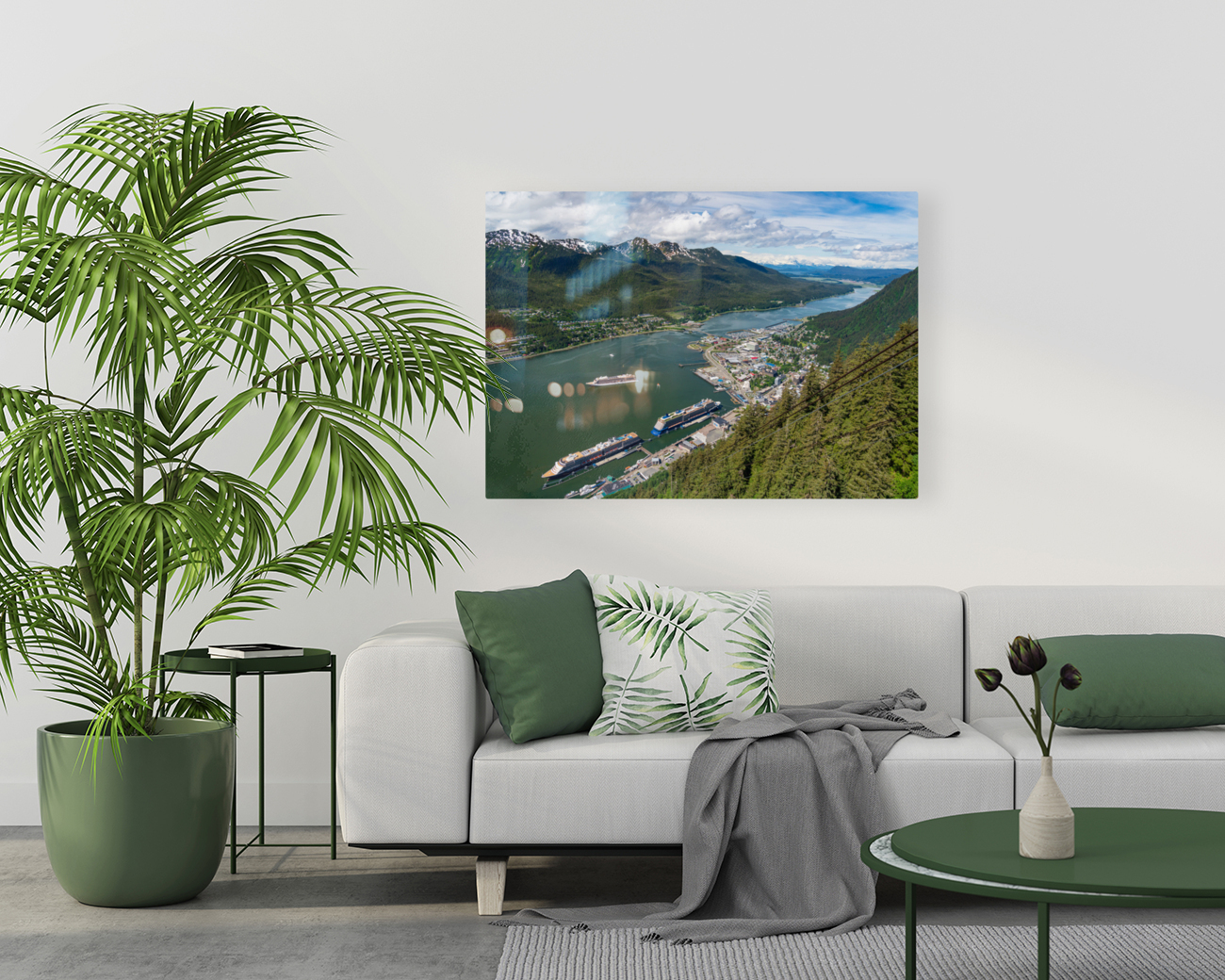 View from Mount Roberts down to port of Juneau Alaska Reproduction