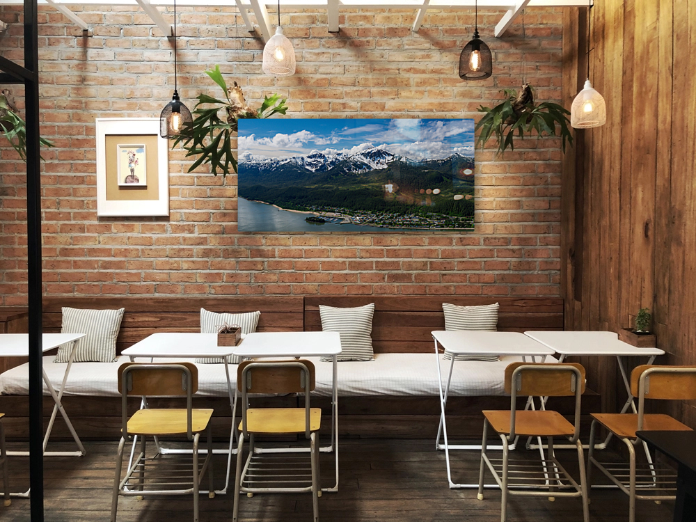 View from Mount Roberts toward Mt Bradley above Juneau Alaska Reproduction