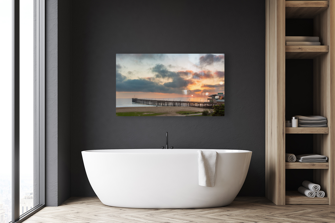 Sunset at dusk Ventura pier California Reproduction