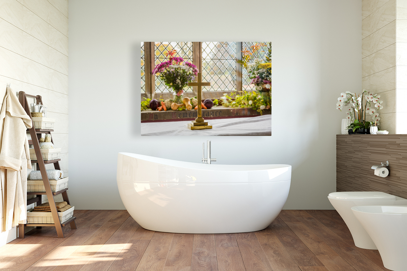 Interior of St Mary Church Swinbrook Reproduction