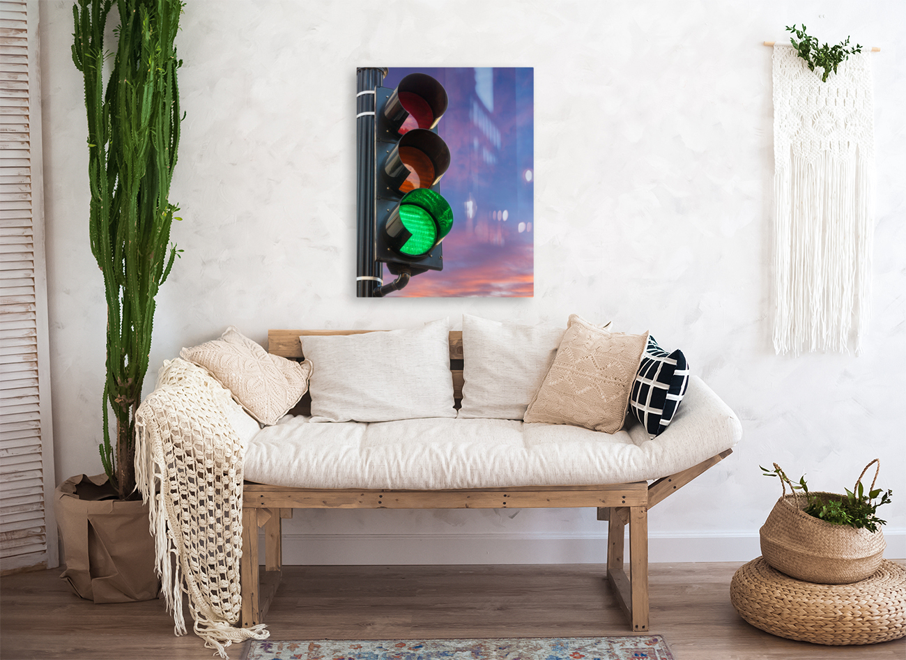 Green light on traffic signal motivational message Reproduction