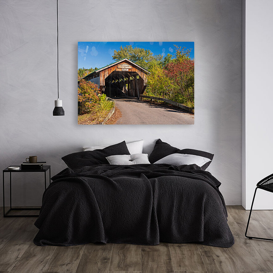 Poland covered bridge near Cambridge in Vermont Reproduction