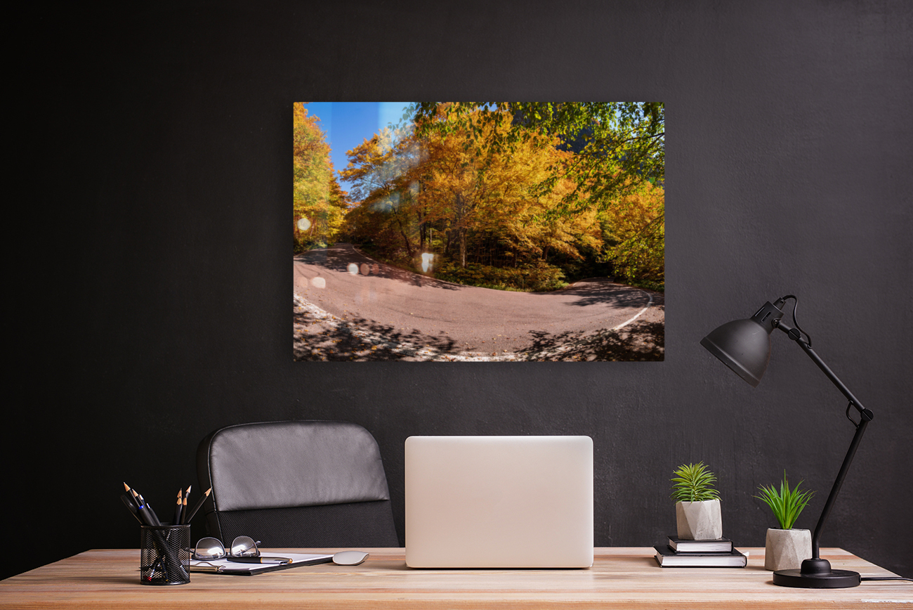 Narrow hairpin bend in Smugglers Notch in Vermont Reproduction
