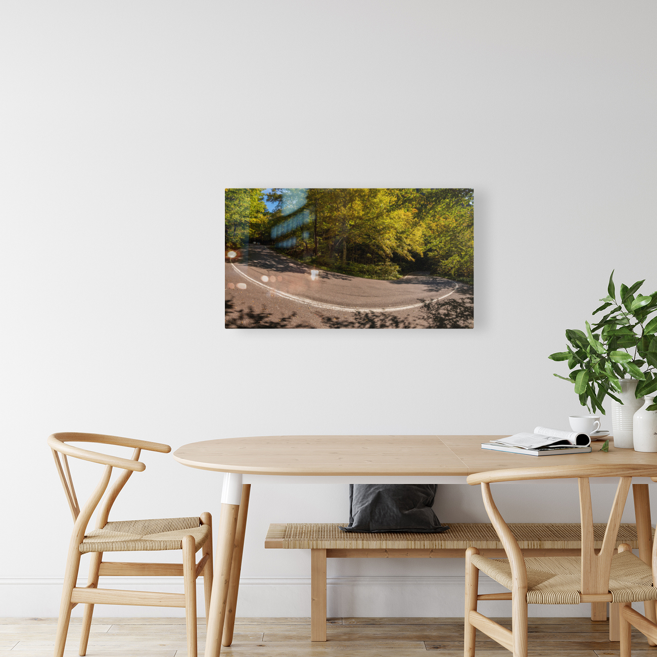 Narrow hairpin bend in Smugglers Notch in Vermont Reproduction